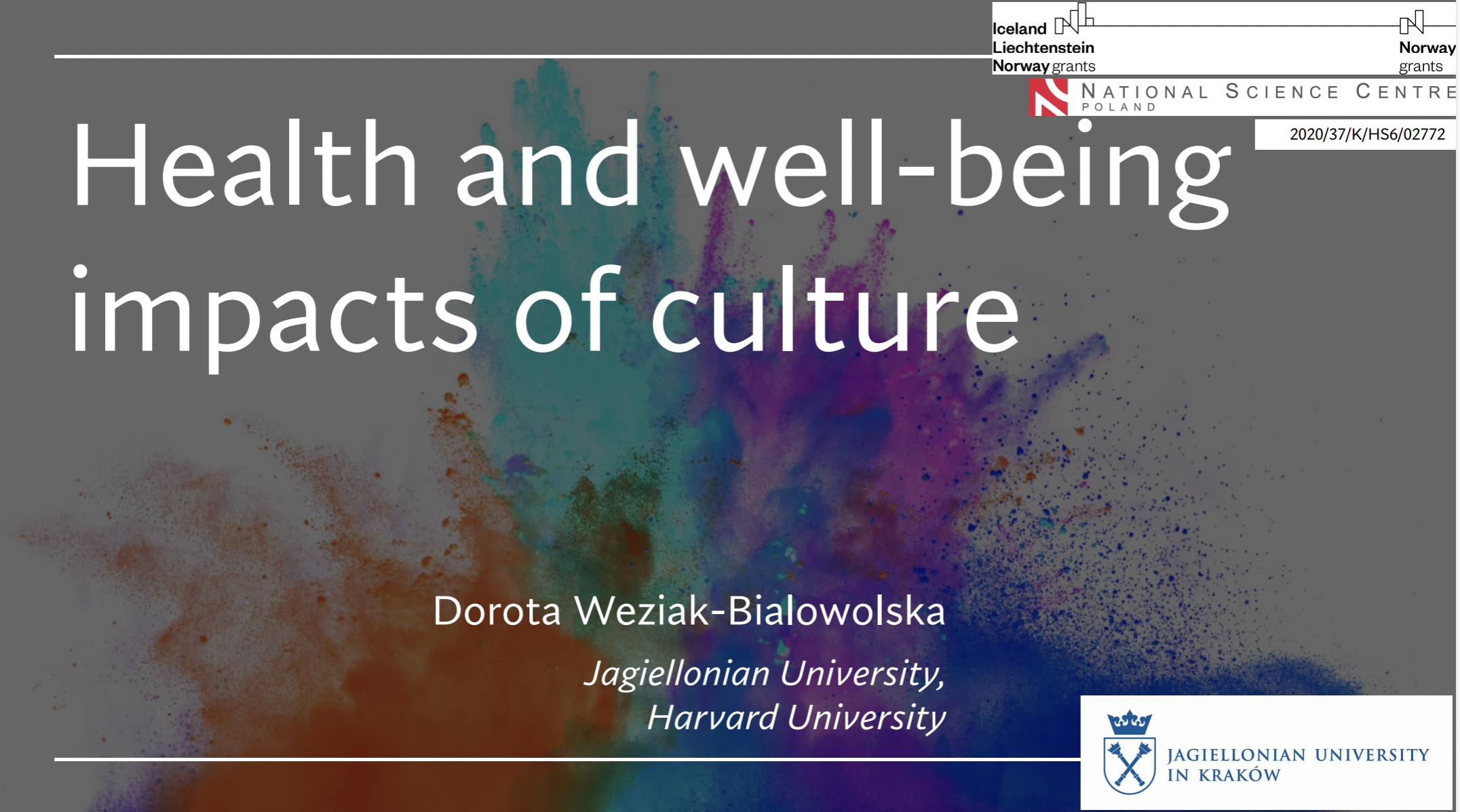 Health and well - being impacts of culture screen prezentacji